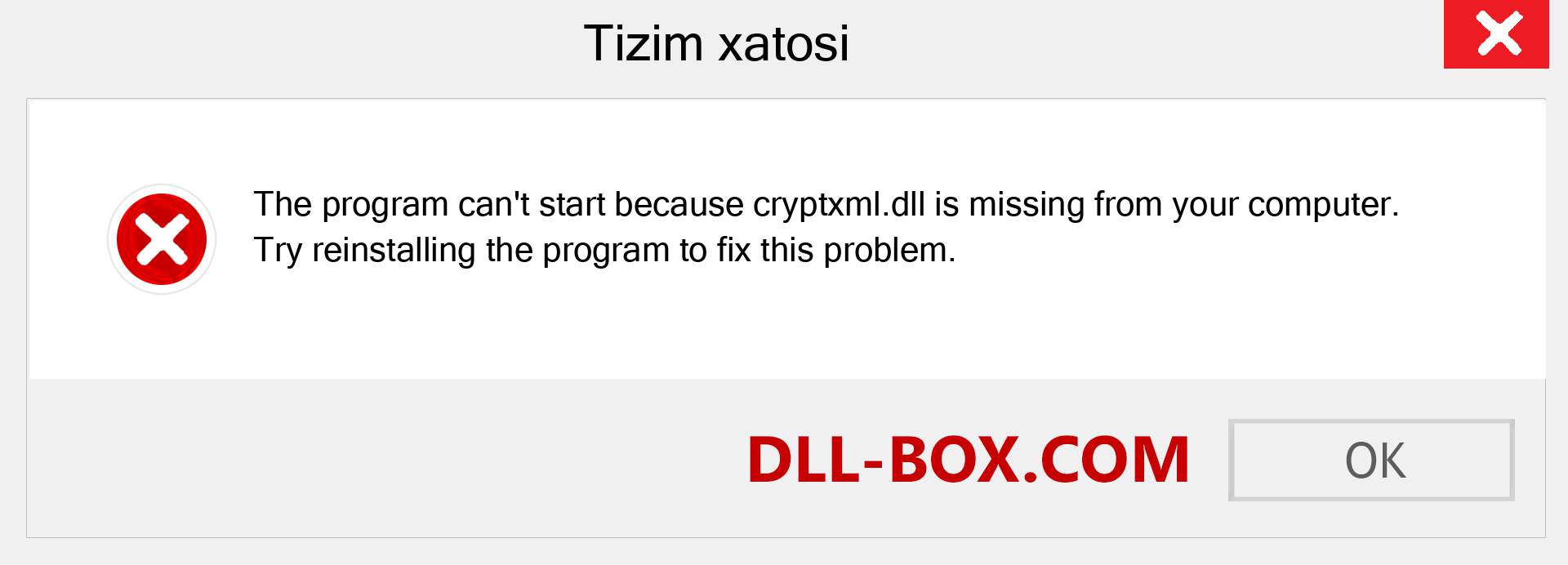 cryptxml.dll fayli yo'qolganmi?. Windows 7, 8, 10 uchun yuklab olish - Windowsda cryptxml dll etishmayotgan xatoni tuzating, rasmlar, rasmlar